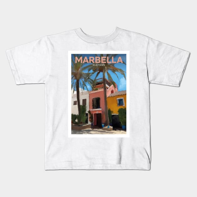 No.2 Marbella Old Town Andalusia Spain Kids T-Shirt by markvickers41